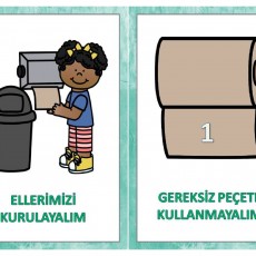 Peçete Kullanımını Öğreten Eğitim Materyali - 1 Numaralı Peçete ve Eldiven Temizleme İpuçları