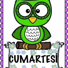 Yeşil Baykuş ve Cumartesi Temalı Eğitici Görsel