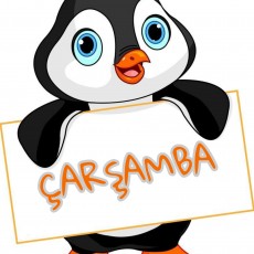 Çocuklar için Eğitim: Penguen Karakter ile Çarşamba Günü Öğrenimi