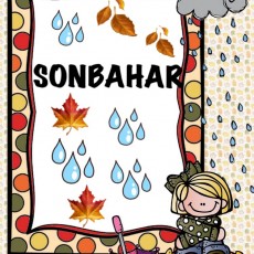 Sonbahar Konseptine Dair Görsel: Yağmur Damlası, Yaprak ve Çocuk Figürü