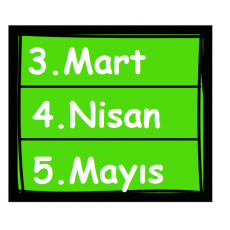 Tarihler İçin Takvim: 3. MART, 4. NİSAN, 5. MAYIS