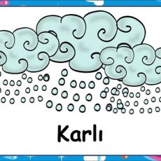 Hava Durumu: Karlı - Bulutlar ve Kar Temalı Eğitim Kartı