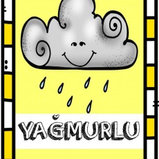 Yağmurlu Hava Durumu Çizimi - Eğitim Materyali