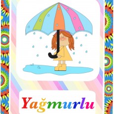 Yağmurlu İllüstrasyonu - Çocuklar için Hava Durumu Eğitimi