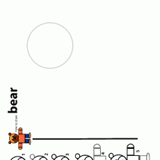 Bears Drawing Tutorial: Step-by-Step Instructions Featuring 5 Stages with Illustrations and the Word 'bear'
