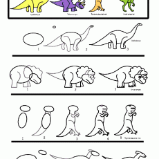 Dinozor Çizim Eğitimi: Diplodocus, Triceratops, Tyrannosaurus Rex ve Alamosaurus Nasıl Çizilir