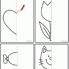 Shapes and Objects for Early Childhood Learning: Heart, Flower, Candy, Cat