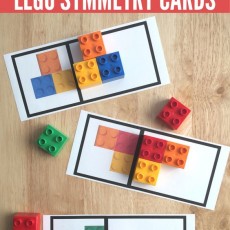 LEGO 2D Symmetry Learning Cards with Colorful Blocks
