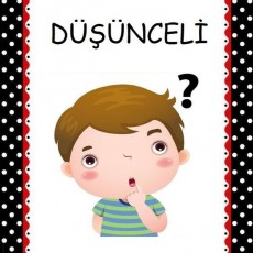 Düşünceli Çocuk İllüstrasyonu - Eğitici Materyal