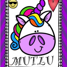 Renkli Tekboynuz Karakteri ile Mutluluk Temalı Çizim