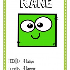 KARE - Geometrik Şekiller Eğitimi (4 köşe, 4 kenar)