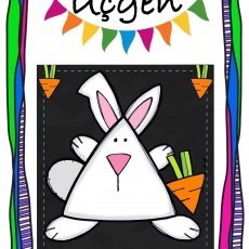 Bunny with Carrot and Shapes: Üçgen (Triangle) Educational Material