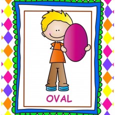Çocuk ve Şekil: Oval Şekli Öğrenme Materyali - Eğitici Görsel