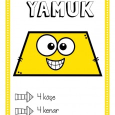 YAMUK ŞEKİL ÖĞRETİCİ KARTI - 4 KÖŞE 4 KENAR