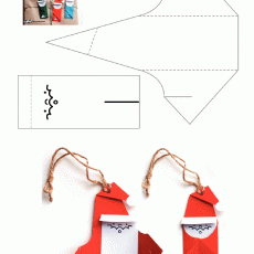 Santa Gift Tag Craft Template with Two Santa Tags