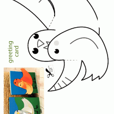 2 Greeting Card Design with Birds - Educational Craft Activity