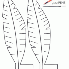 Feather Pens Template: 2 Leaves for Crafting Activities