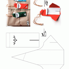 Eğlenceli El İşi Kart Etiketleri ve Şablonları - 3 adet Renkli Origami Etiket (Kırmızı, Yeşil, Mavi)