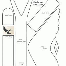 Black Cardboard Swallow Craft Template - Educational Art Project