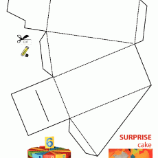 Surprise Cake Craft Template for Number 6 Educational Activity