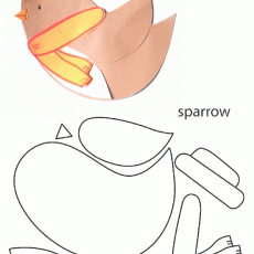 Kesilmiş Kuş Şablonu ve Sıcak Kıyafetler: Serçe (Sparrow) Yapımı