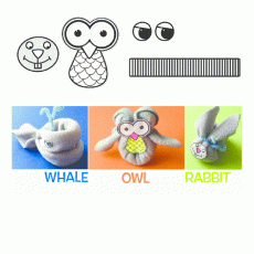Three Animal Crafts: WHALE, OWL, RABBIT with DIY Guide