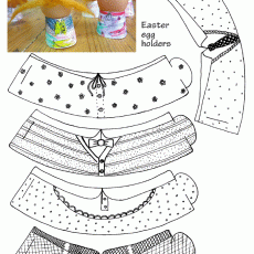 Easter Egg Holders Design Template with Decorative Patterns