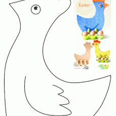 Easter Hen Coloring Activity with Decorative Eggs and Crafts