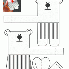 Love Bear Craft Template with Hearts