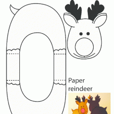 Educational Paper Craft: Paper Reindeer and Number 0 Activity