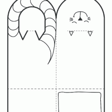 İkili Hayvan Bookmark: Kedili ve Yılanlı Tasarım