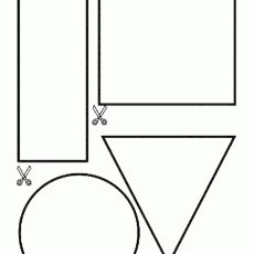 Geometrik Şekiller Kesim Şablonu: Dörtgen, Kare, Üçgen, Daire