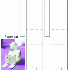 Kedi Şeklinde Kağıt Kesim Aktivitesi (2 Boyutlu ve 3 Boyutlu)