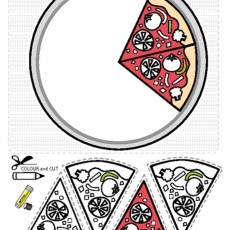 Pizza Cutting and Coloring Activity for Kids