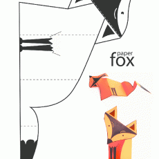 Paper Fox Craft Template - Educational Activity for Kids