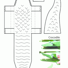 Kendi Kağıt Crocodile Yapımı: Eğlenceli El İşi Projesi için Kesim Şablonu