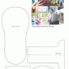 The Rabbit and His Dream - Craft Template for Rabbit Soft Toy (2 body parts, 2 legs, 2 hands, 4 ears)