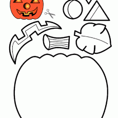Halloween Craft Activity: Colour and Cut Pumpkin, Shapes, and Leaves