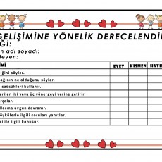 Dil Gelişimine Yönelik Derecelendirme Formu