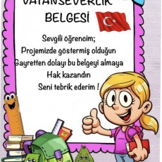 Vatanseverlik Belgesi - Eğitim Sertifikası