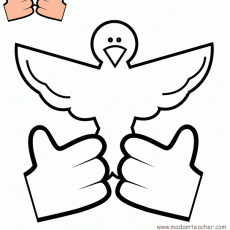 Dove Symbol with Thumbs Up Gestures - Peace and Positivity Theme