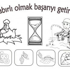 Eğitici Materyal: Sabır ve Başarı Teması ile Çocuklar için Renklendirme Aktivitesi