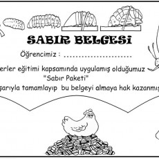 SABIR BELGESİ | Öğrenci Sertifikası | Sabır Paketi Projesi