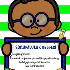 Sorumluluk Belgesi - Eğitim Materyali - Öğrenci Başarı Belgesi