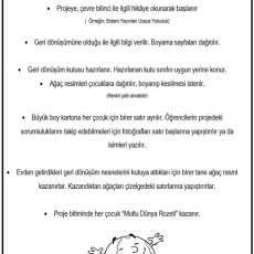 Mutlu Dünya Sorumluluk Projesi: Çevre Bilinci ve Geri Dönüşüm Eğitimi