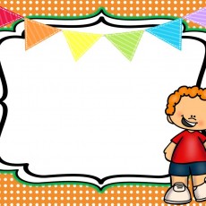 Renkli Bayraklar ve Çocuk Temalı Boş Not Defteri