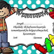 Çocuklar için Başarı Belgesi Tasarımı