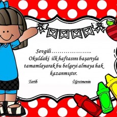 Çocuklar için Eğitici Sertifika Belgesi
