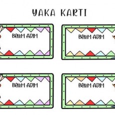 Eğlenceli Yaka Kartı Tasarımı: 4 Adet, Öğrenci İsimleri İçin