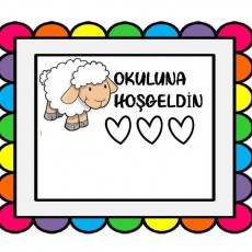 Okul Tanıtım Kartı - Sevimli Koyun ve Hoşgeldin Mesajı